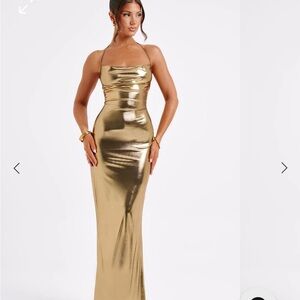 Elegant Gold Evening Gown